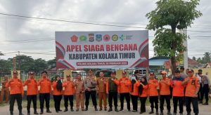 Polres Bersama Pemda Koltim Menggelar Apel Siaga Bencana.